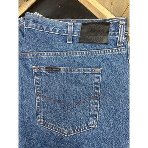 HARLEY DAVIDSON Mens Classic Straight Leg Jeans Size 42x34 Medium Wash Denim